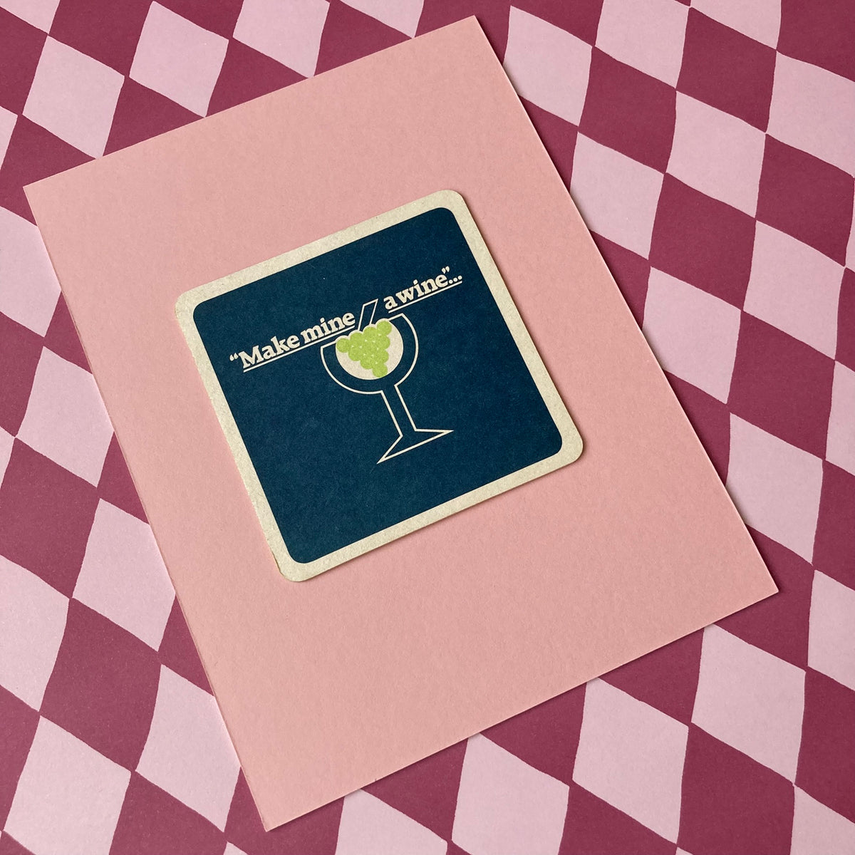 Vintage Saccone & Speed Mounted Drinks Mat ~ 8 x 6"