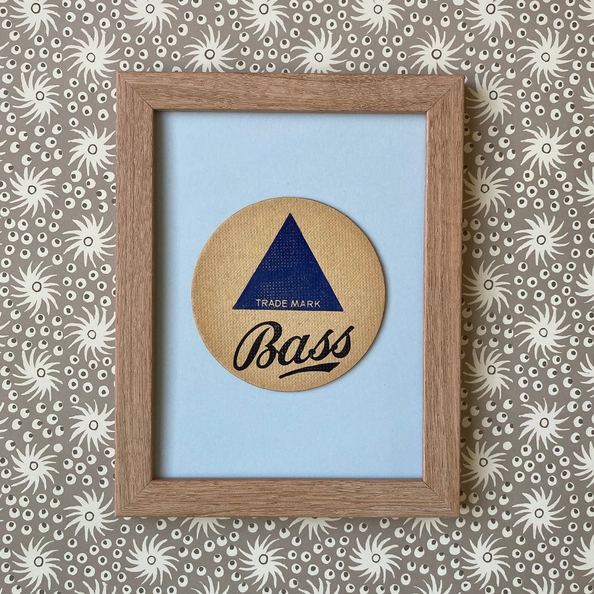 Vintage Bass Ale Mounted Drinks Mat ~ 8 x 6"