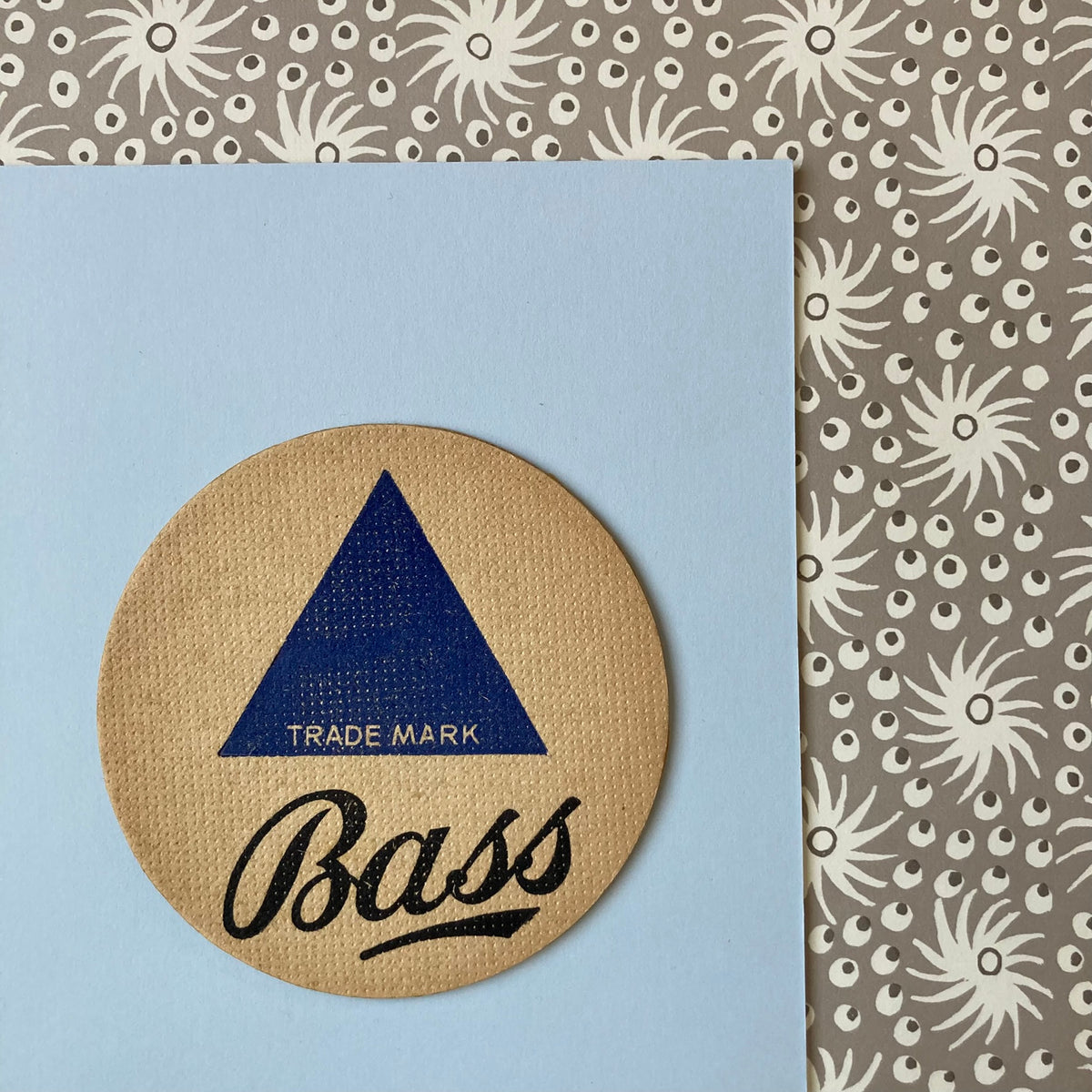 Vintage Bass Ale Mounted Drinks Mat ~ 8 x 6"