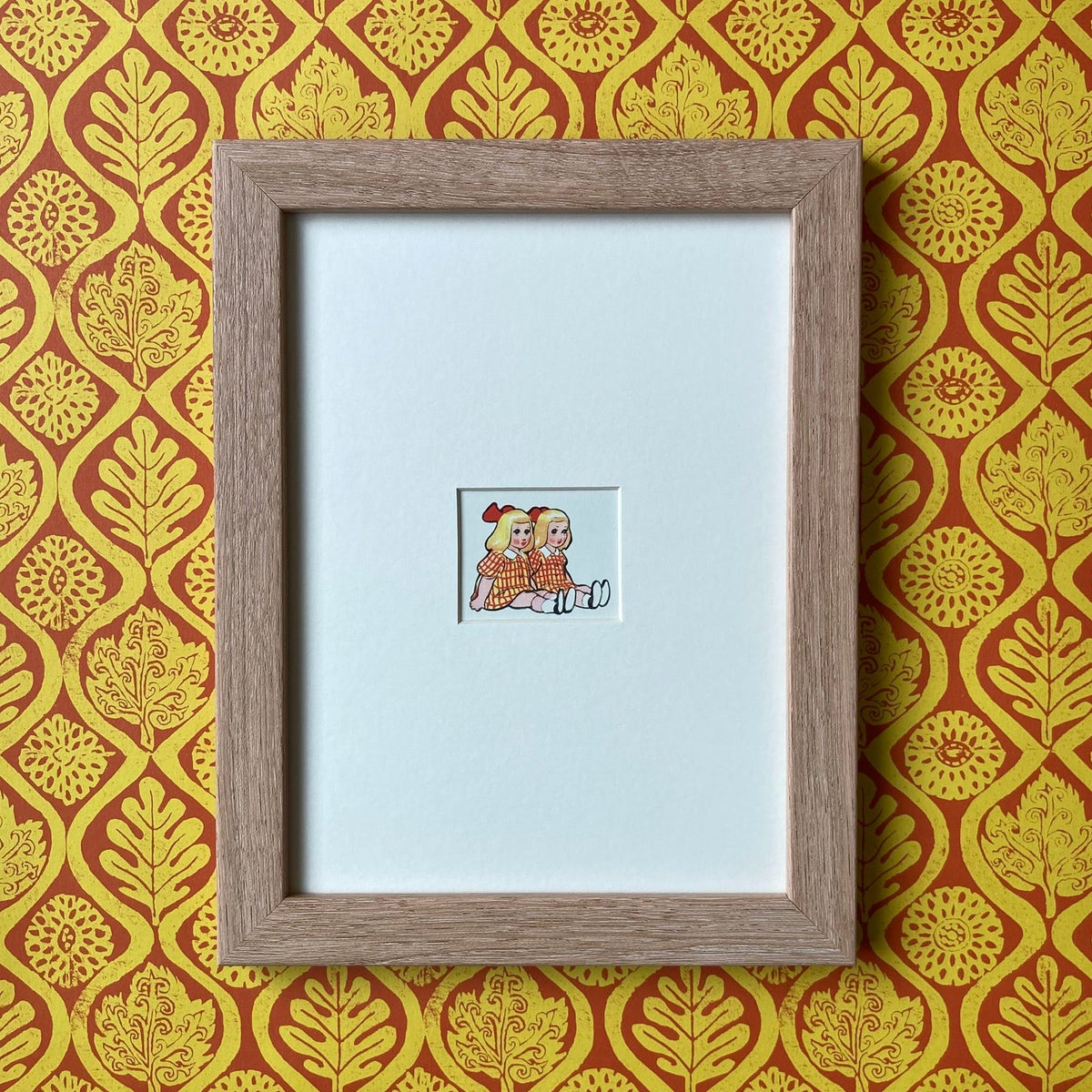 1950s Twin Dolls Mounted Print ~ 8 x 6"
