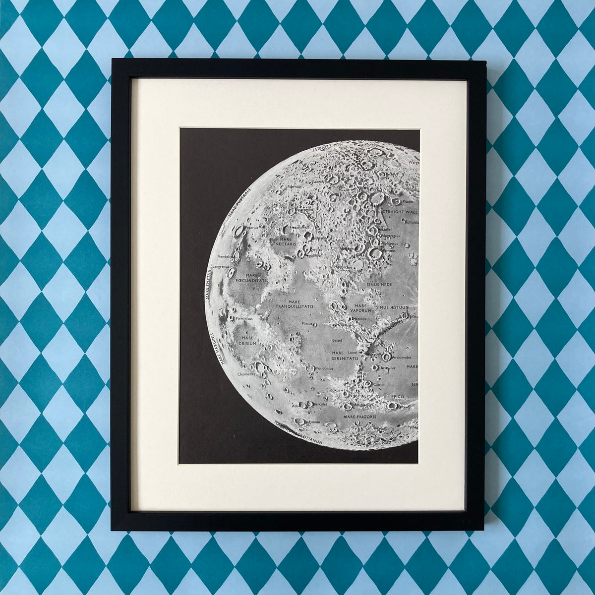 1960s Moon Crater Mounted Print ~ 11 x 14"