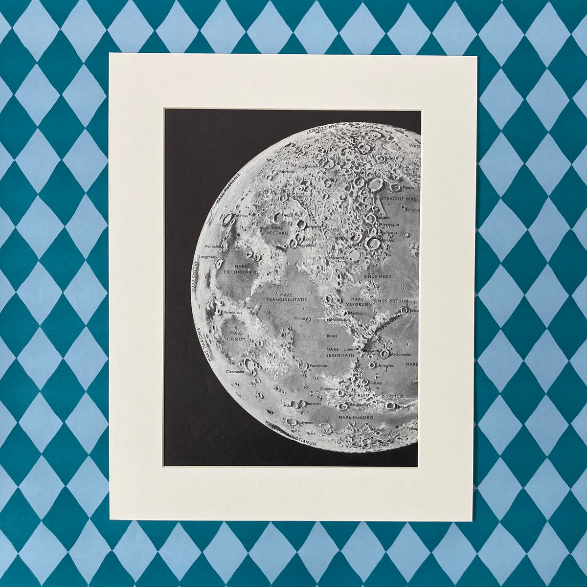 1960s Moon Crater Mounted Print ~ 11 x 14"