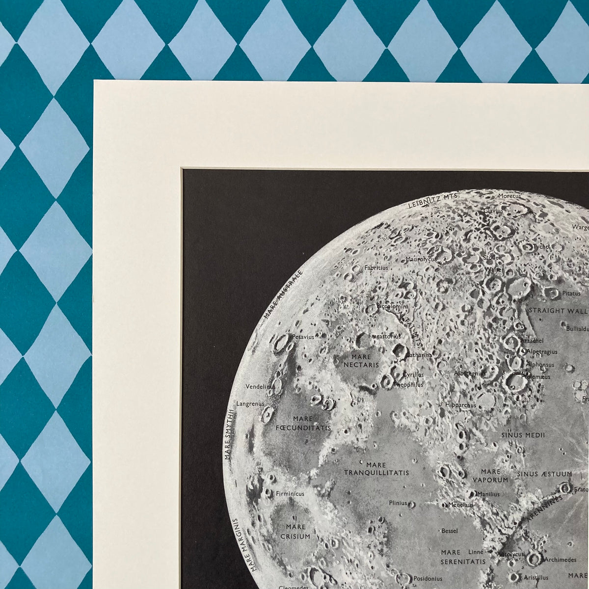 1960s Moon Crater Mounted Print ~ 11 x 14"