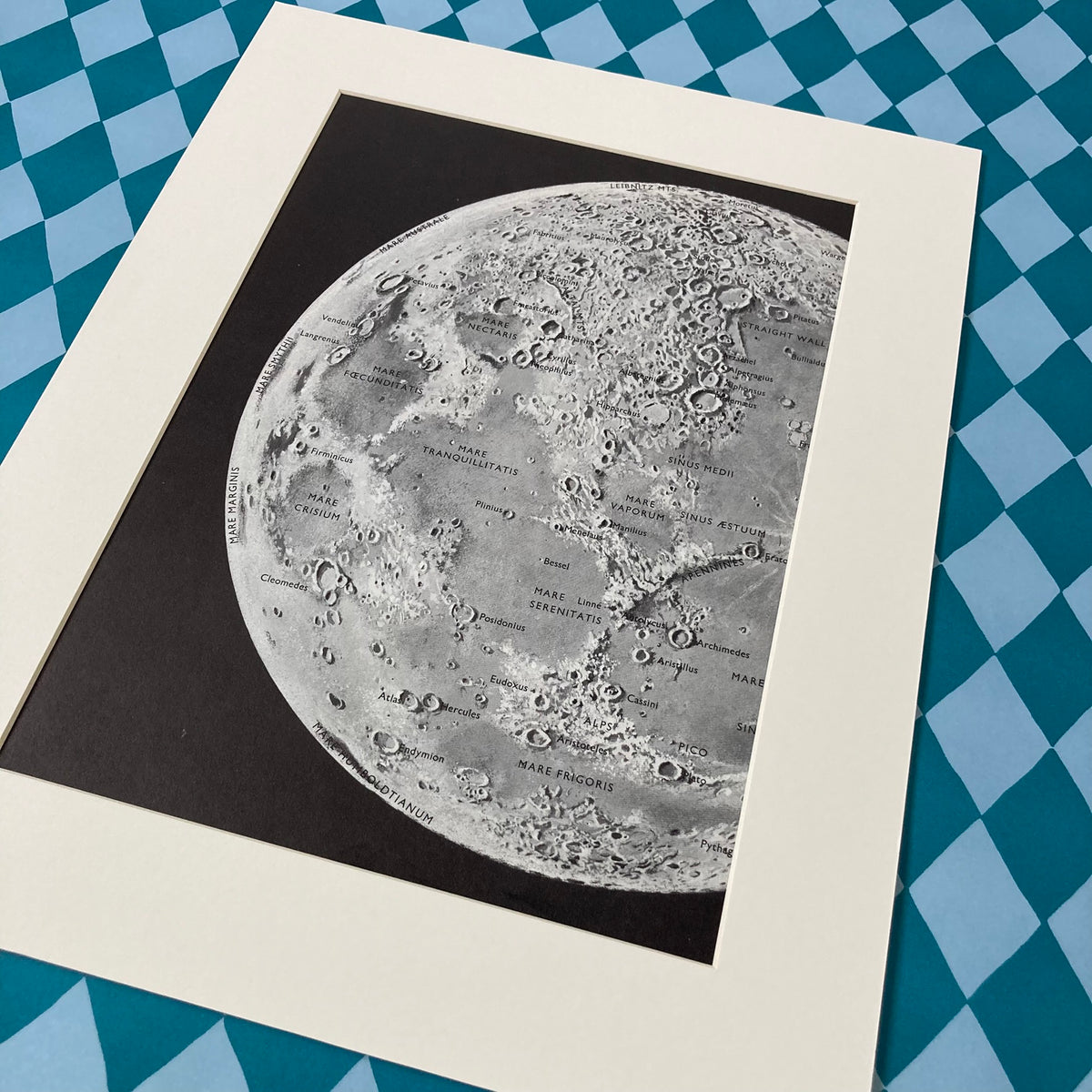 1960s Moon Crater Mounted Print ~ 11 x 14"