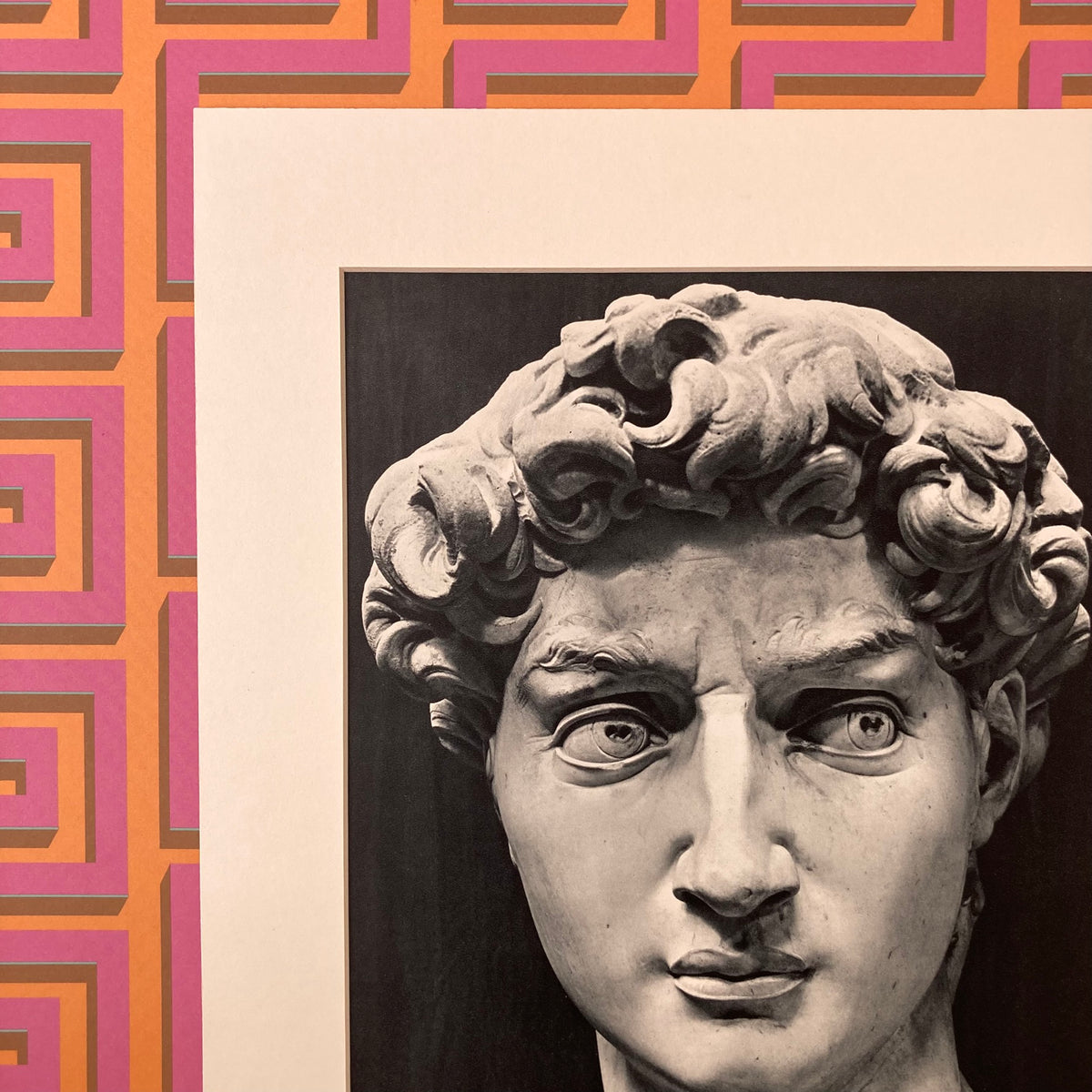 1960s Michelangelo's David Mounted Print ~ 11 x 14"