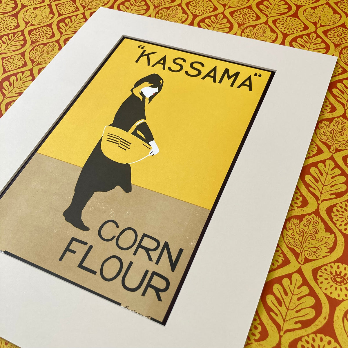 1970s Kassama Cornflour Mounted Print ~ 11 x 14"