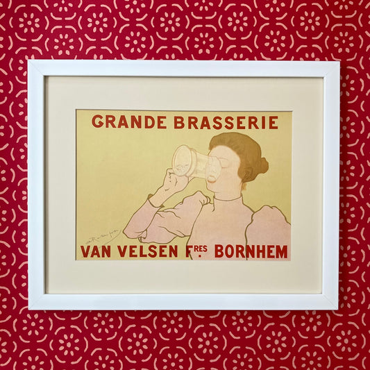 1970s Grande Brasserie Belgian Brewery Mounted Print ~ 11 x 14"