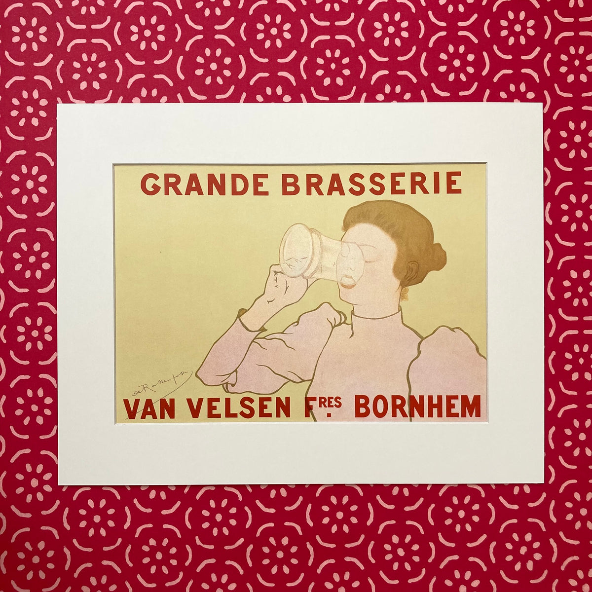 1970s Grande Brasserie Belgian Brewery Mounted Print ~ 11 x 14"
