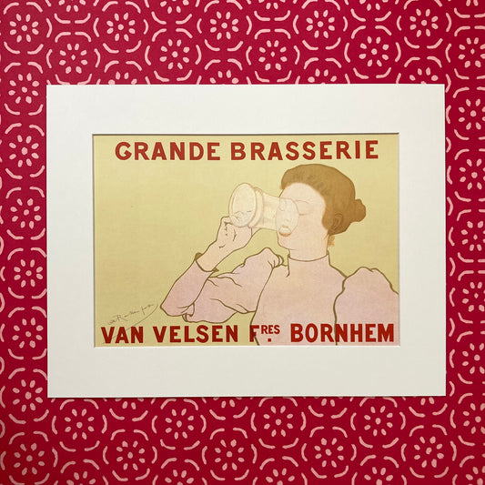 1970s Grande Brasserie Belgian Brewery Mounted Print ~ 11 x 14"