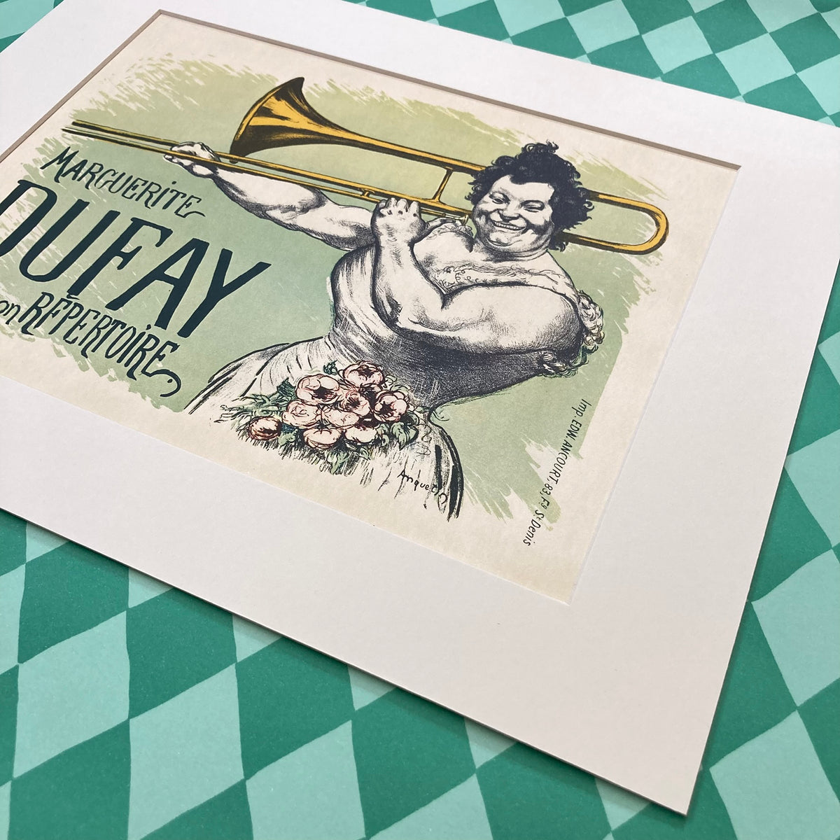 1970s Marguerite Dufay Cabaret Mounted Print ~ 11 x 14"