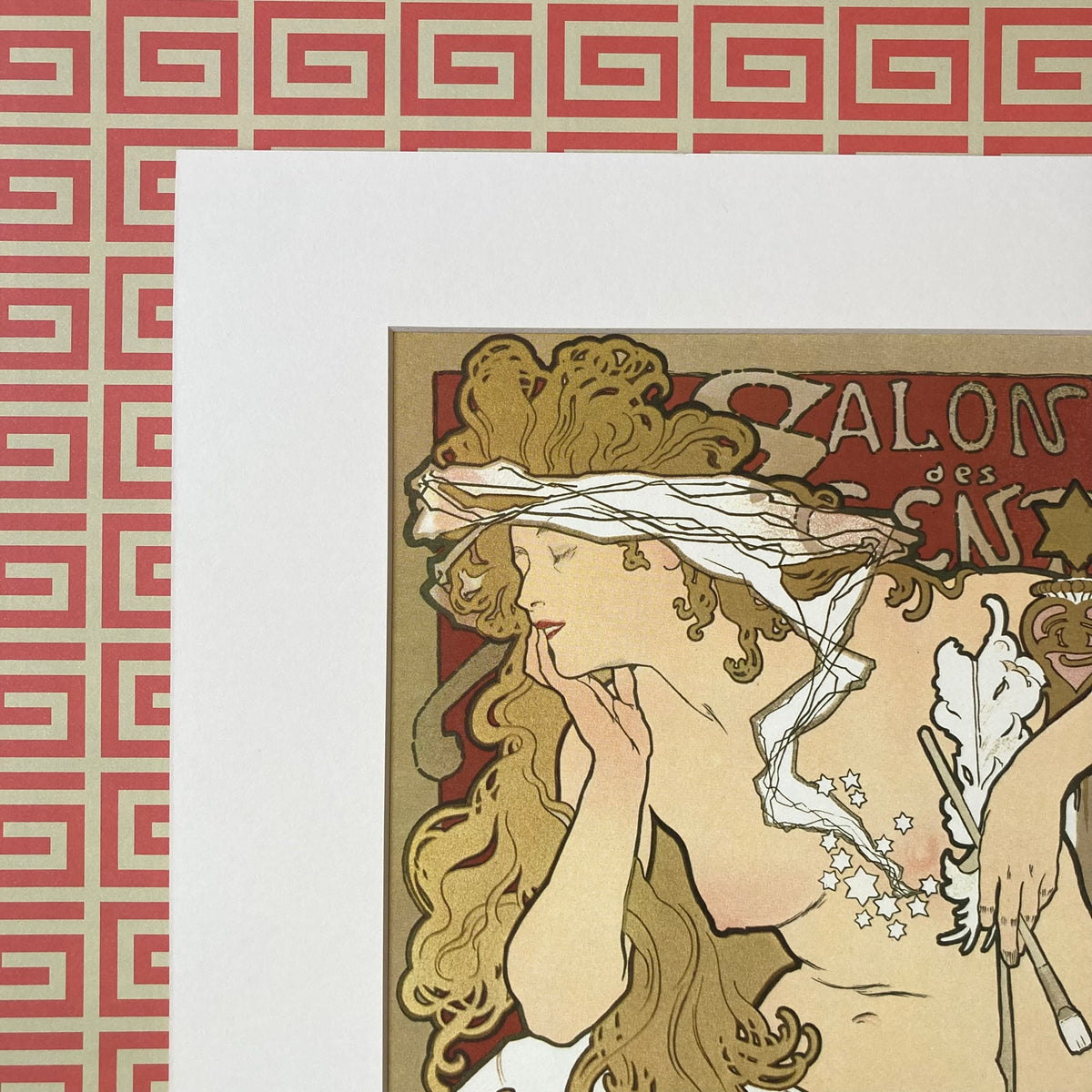 1970s Mucha Salon des Cents Mounted Print ~ 11 x 14"