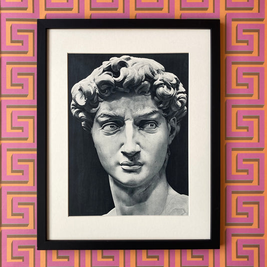 1960s Michelangelo's David Mounted Print ~ 11 x 14"