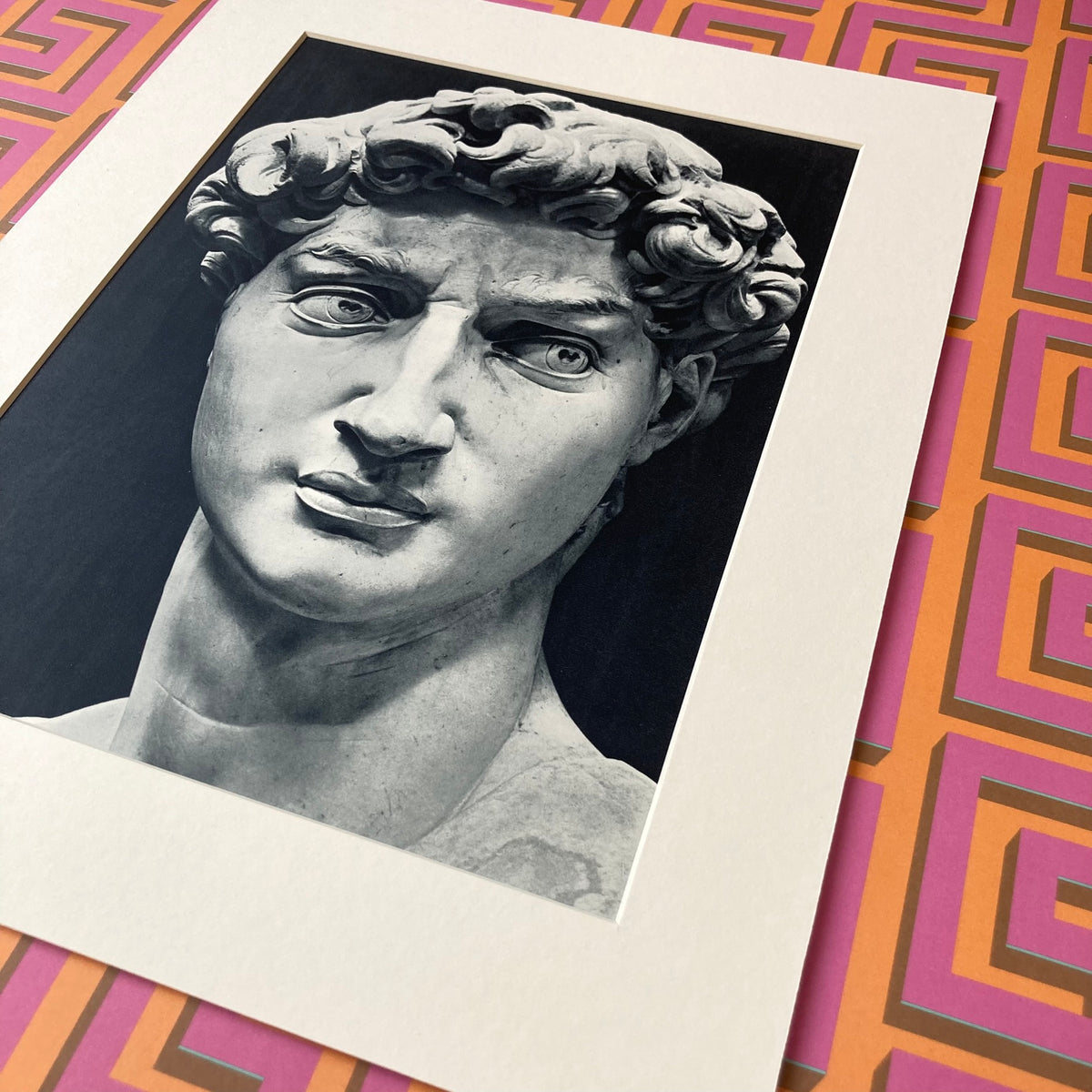 1960s Michelangelo's David Mounted Print ~ 11 x 14"