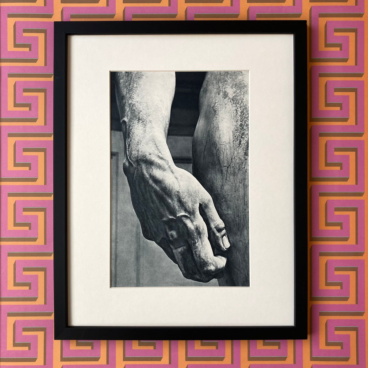1960s Michelangelo's David Mounted Print ~ 11 x 14"