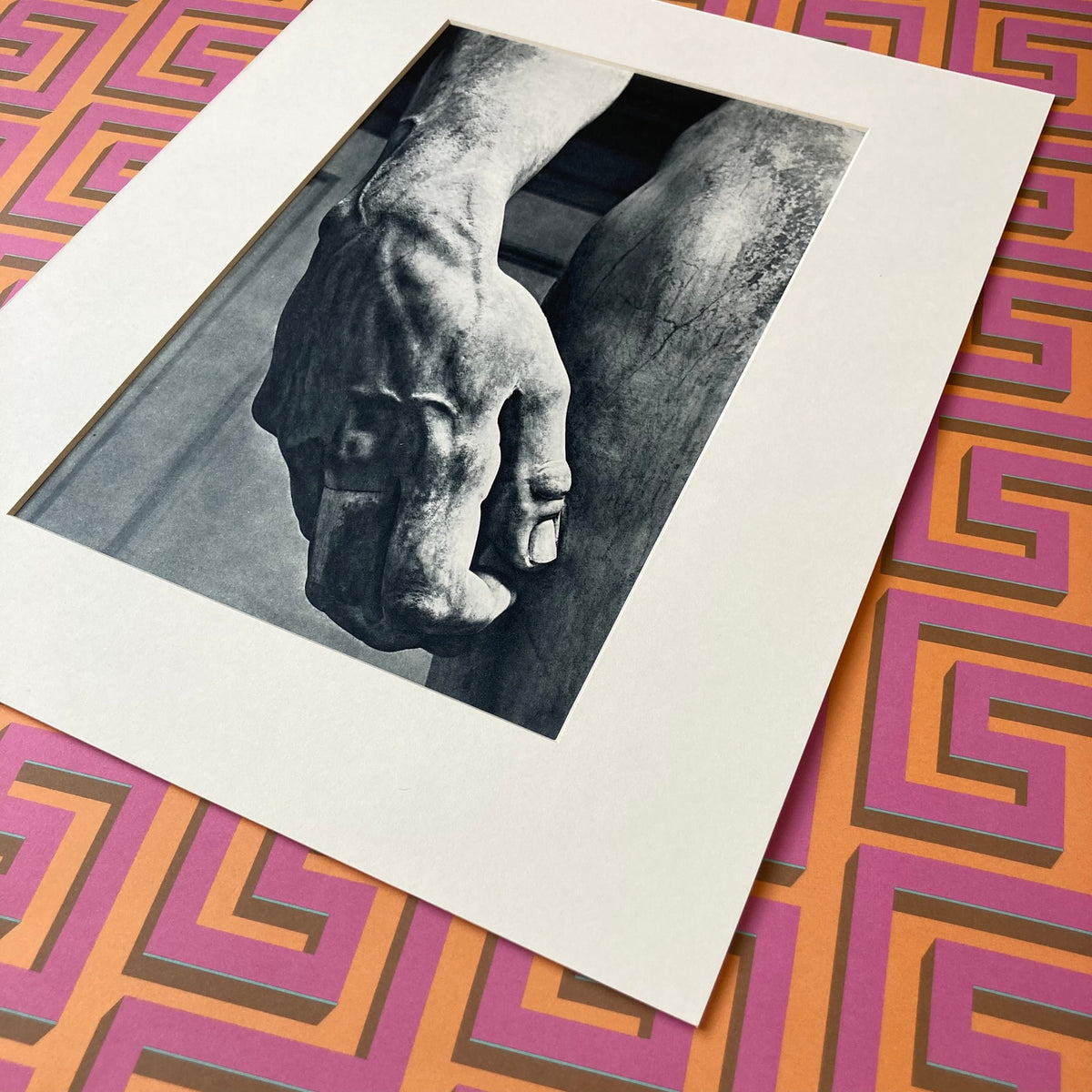 1960s Michelangelo's David Mounted Print ~ 11 x 14"
