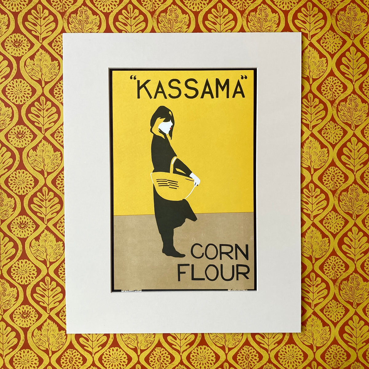 1970s Kassama Cornflour Mounted Print ~ 11 x 14"