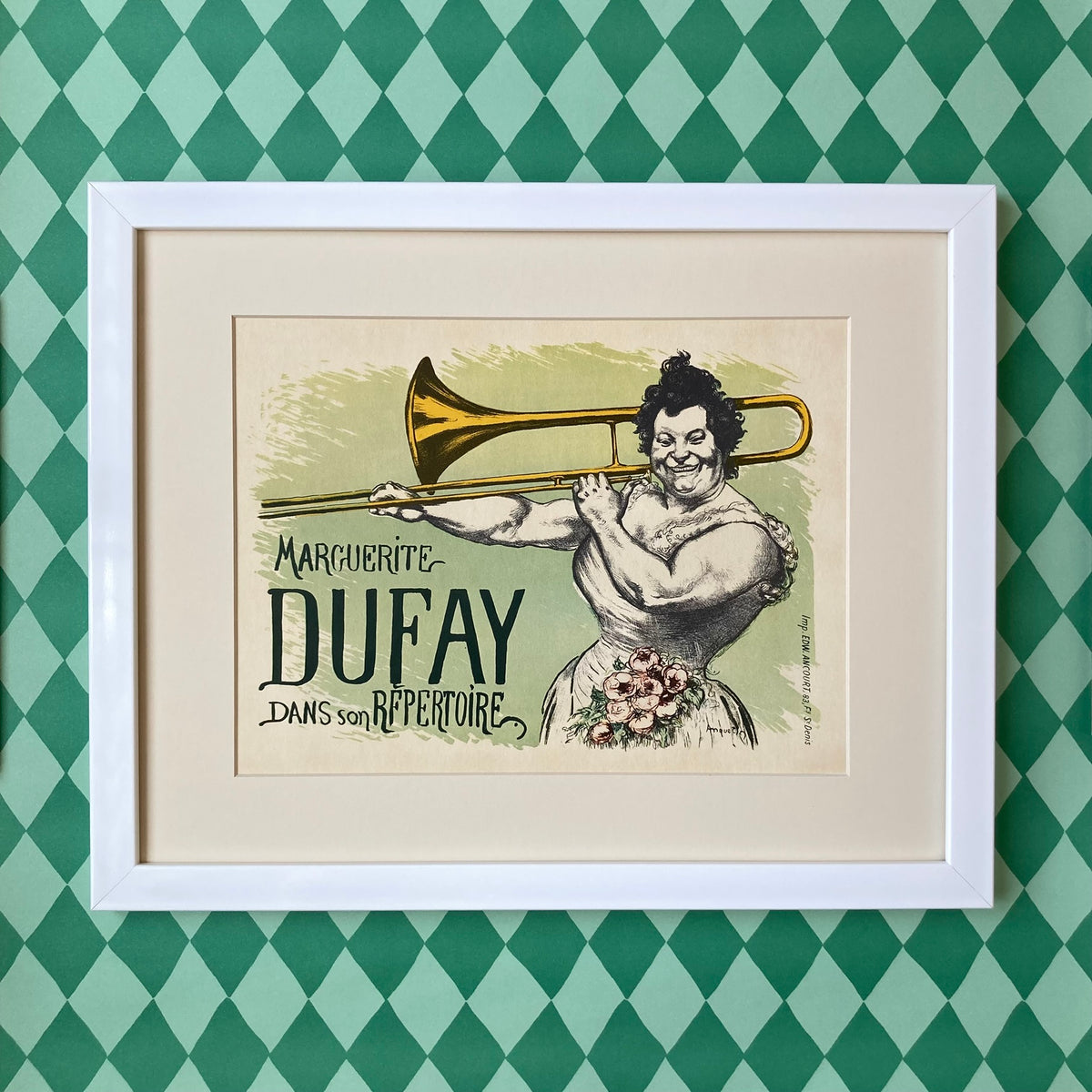 1970s Marguerite Dufay Cabaret Mounted Print ~ 11 x 14"