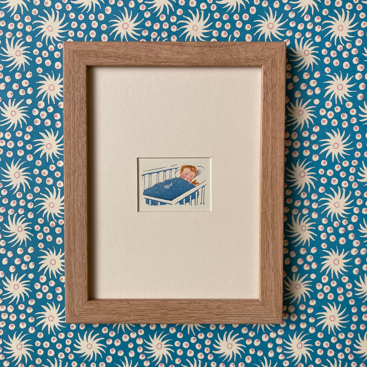 1950s Sleeping Baby Mounted Print ~ 8 x 6"