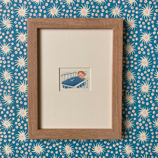 1950s Sleeping Baby Mounted Print ~ 8 x 6"