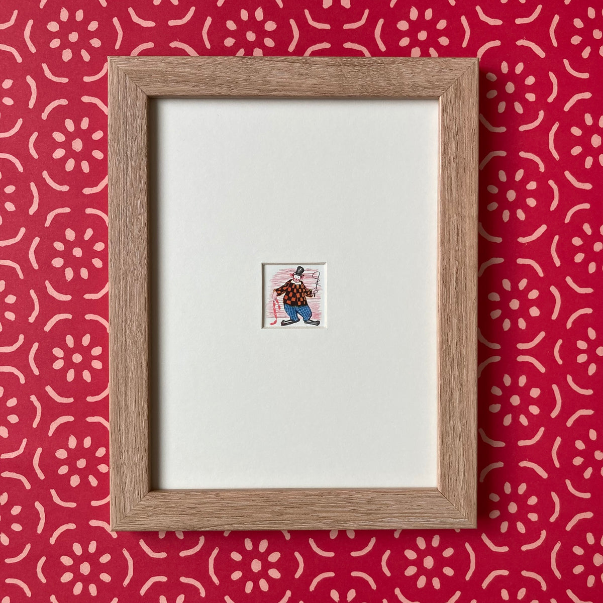 1950s Clown Mounted Print ~ 8 x 6"