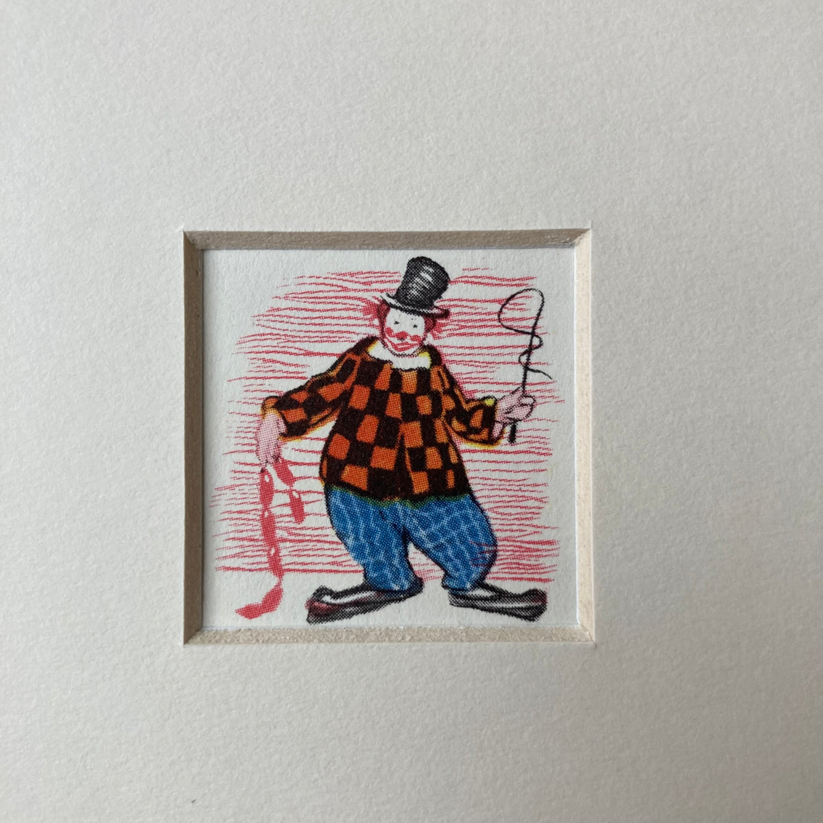 1950s Clown Mounted Print ~ 8 x 6"