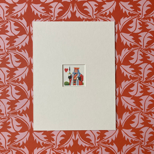 1950s King of Hearts Mounted Print ~ 8 x 6"