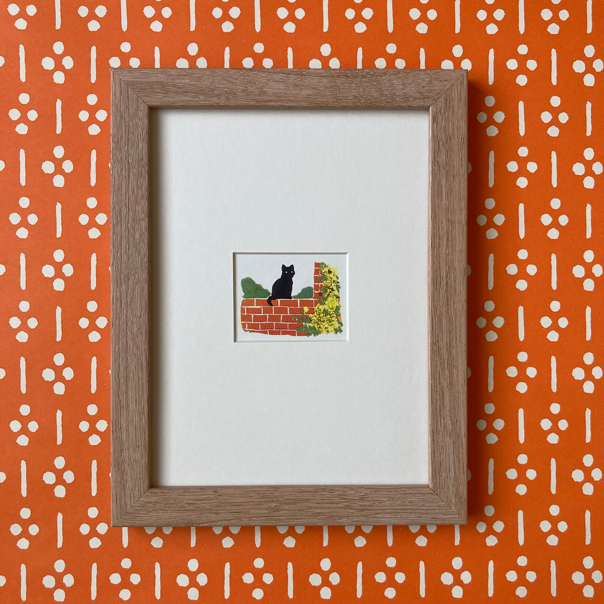 1950s Black Cat Mounted Print ~ 8 x 6"