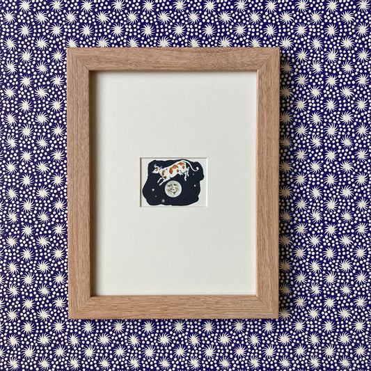 1950s Hey Diddle Diddle Cow & Moon Print ~ 8 x 6"