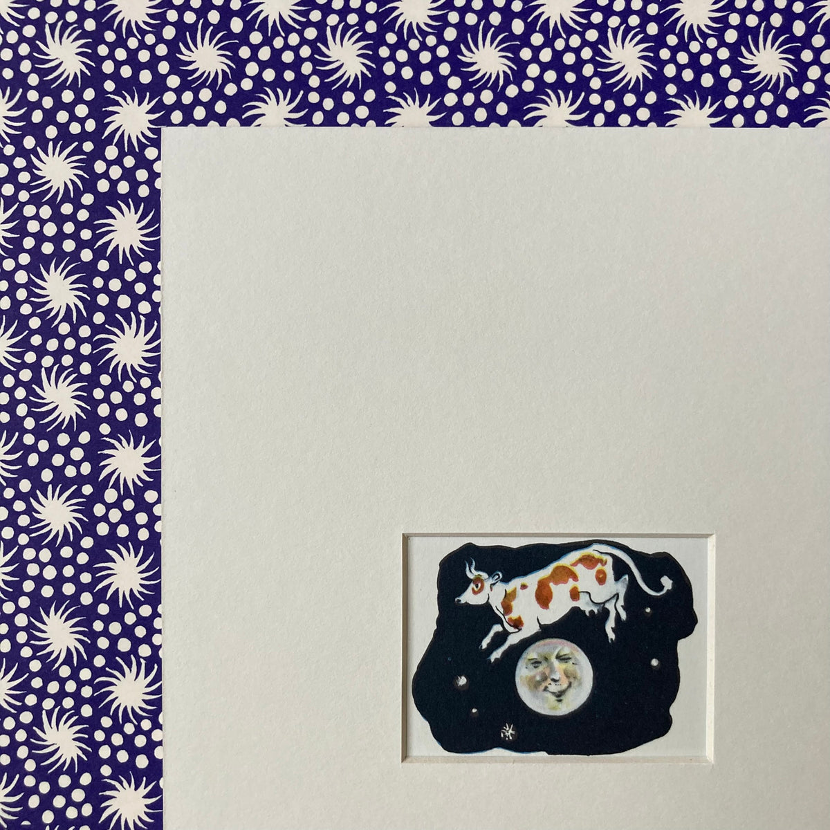 1950s Hey Diddle Diddle Cow & Moon Print ~ 8 x 6"