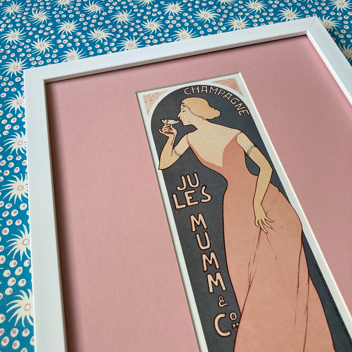 1970s French Champagne Mounted Print ~ 11 x 14"