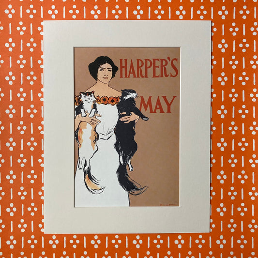 1970s Harper's May Mounted Print ~ 11 x 14"