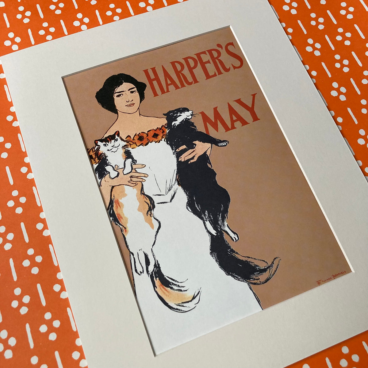 1970s Harper's May Mounted Print ~ 11 x 14"