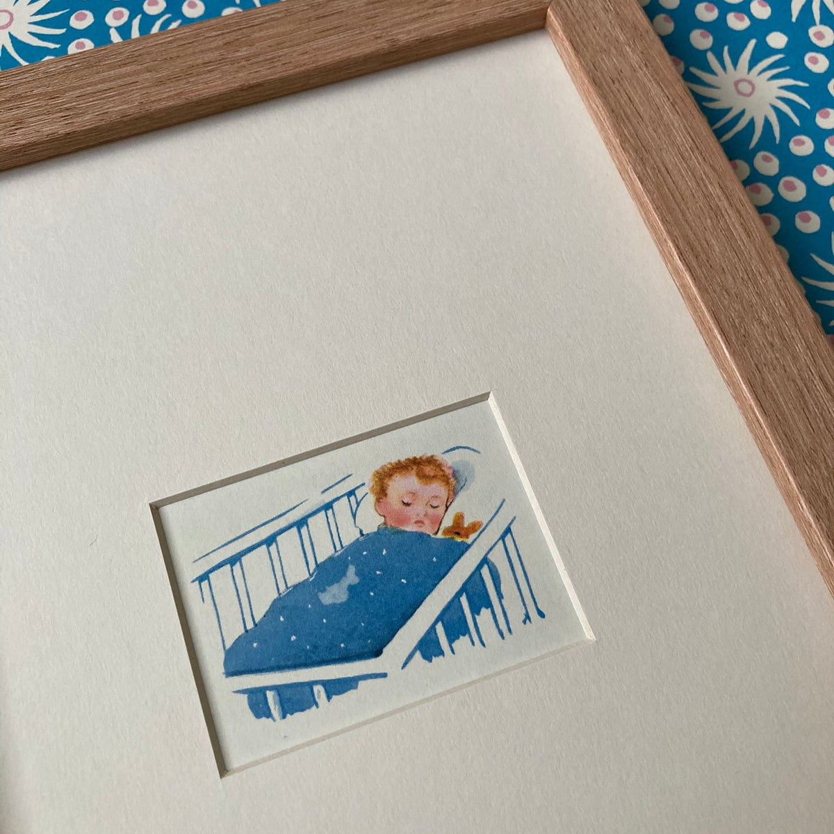 1950s Sleeping Baby Mounted Print ~ 8 x 6"