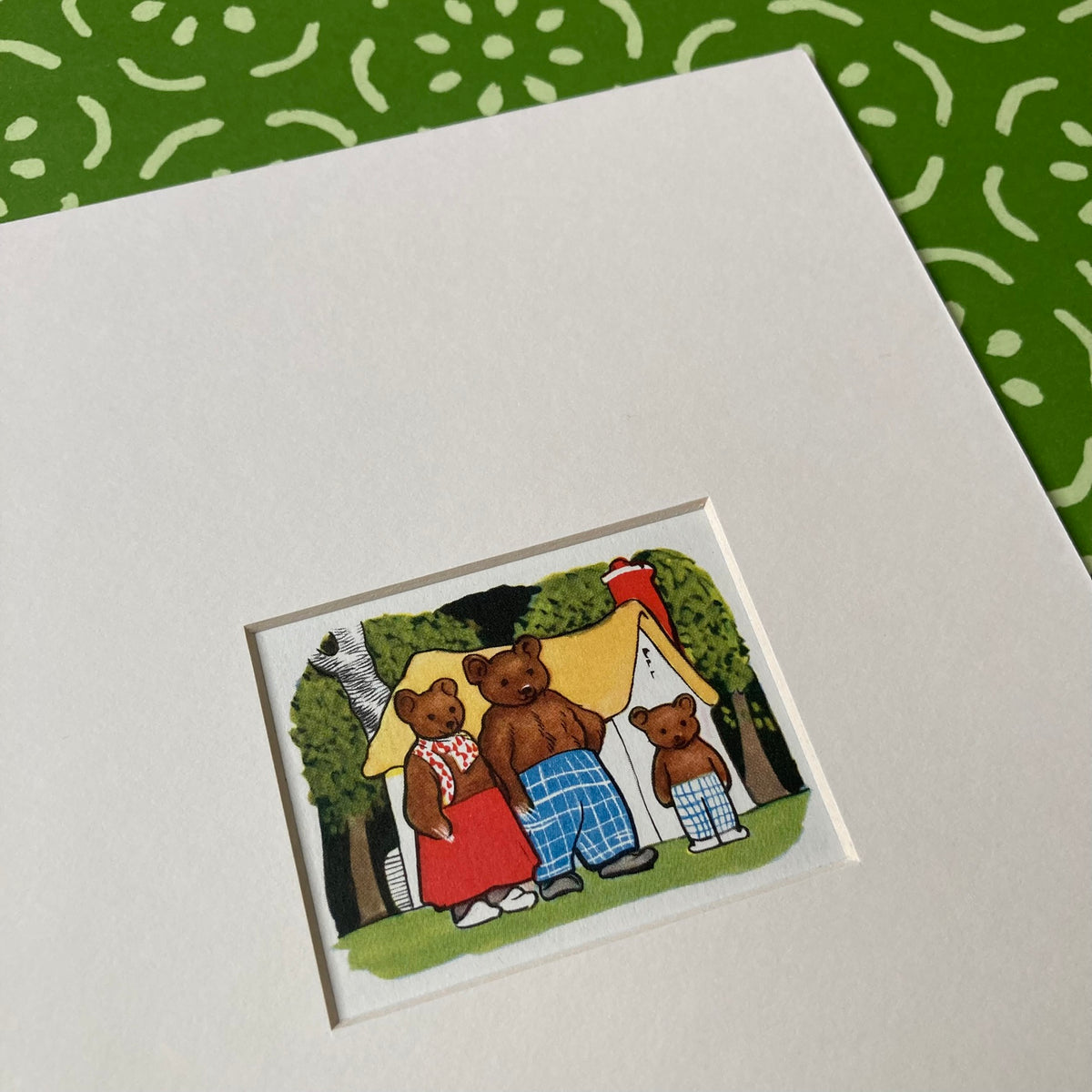 1950s Three Bears Mounted Print ~ 8 x 6"